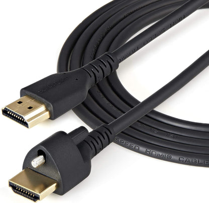 StarTech.com 1m(3ft) HDMI Cable with Locking Screw - 4K 60Hz HDR - High Speed HDMI 2.0 Monitor Cable with Locking Screw Connector for Secure Connection - HDMI Cable with Ethernet - M/M (HDMM1MLS