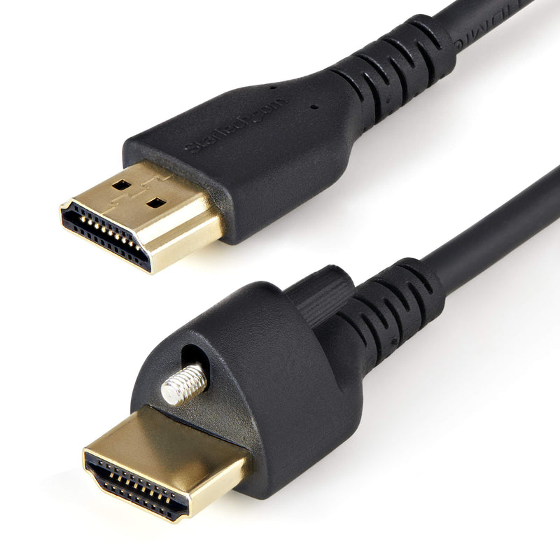 StarTech.com 1m(3ft) HDMI Cable with Locking Screw - 4K 60Hz HDR - High Speed HDMI 2.0 Monitor Cable with Locking Screw Connector for Secure Connection - HDMI Cable with Ethernet - M/M (HDMM1MLS