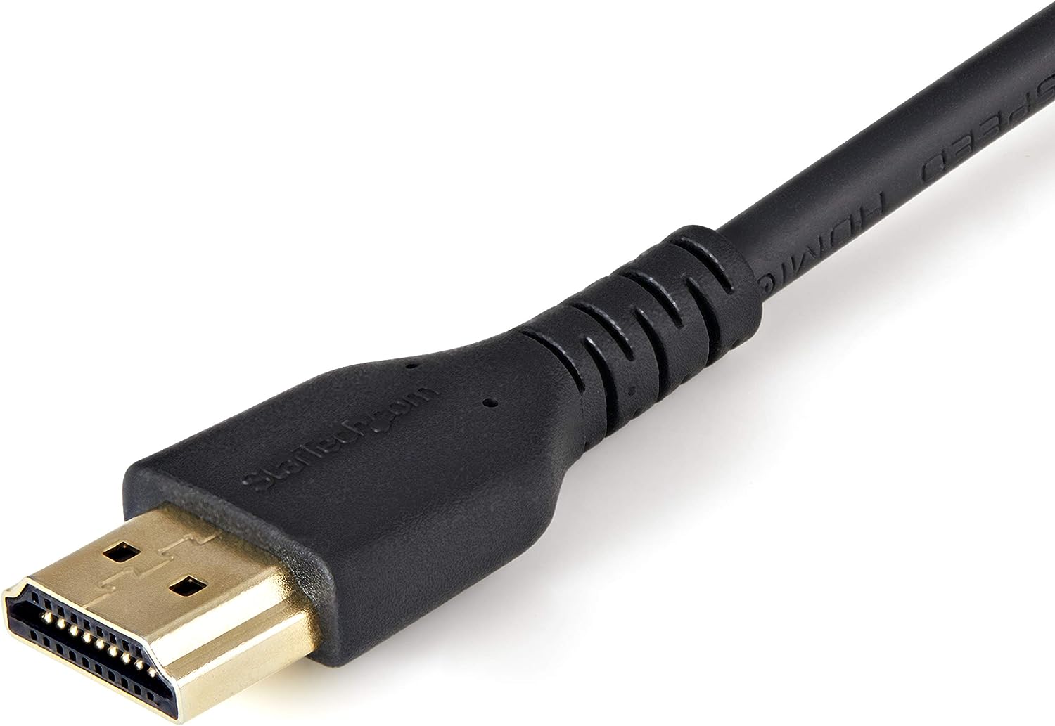 StarTech.com 1m(3ft) HDMI Cable with Locking Screw - 4K 60Hz HDR - High Speed HDMI 2.0 Monitor Cable with Locking Screw Connector for Secure Connection - HDMI Cable with Ethernet - M/M (HDMM1MLS