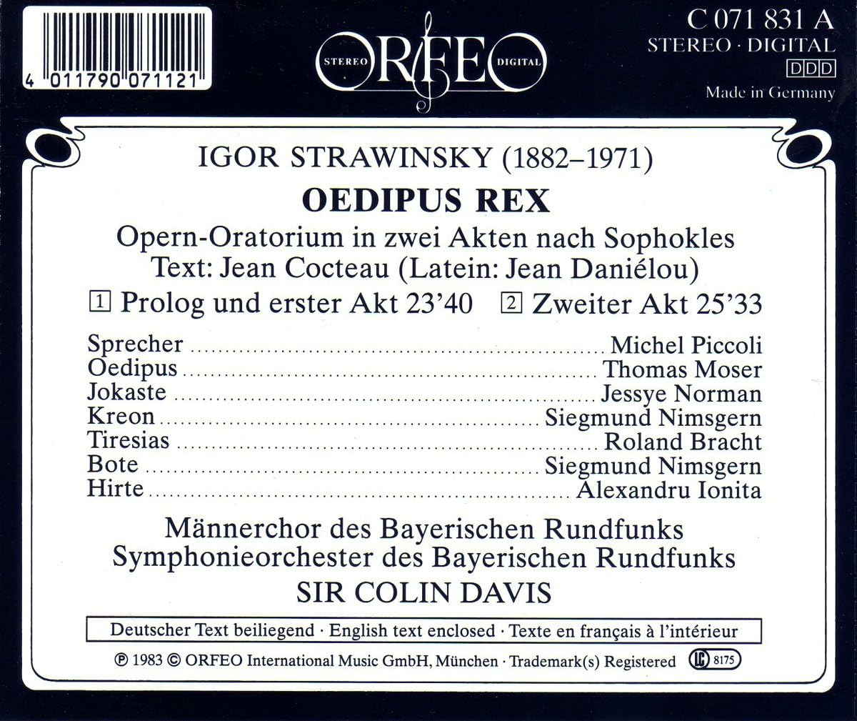 Oedipus Rex (Davis, Brso, Bracht, Nimsgern, Moser)