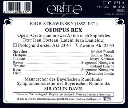 Oedipus Rex (Davis, Brso, Bracht, Nimsgern, Moser)