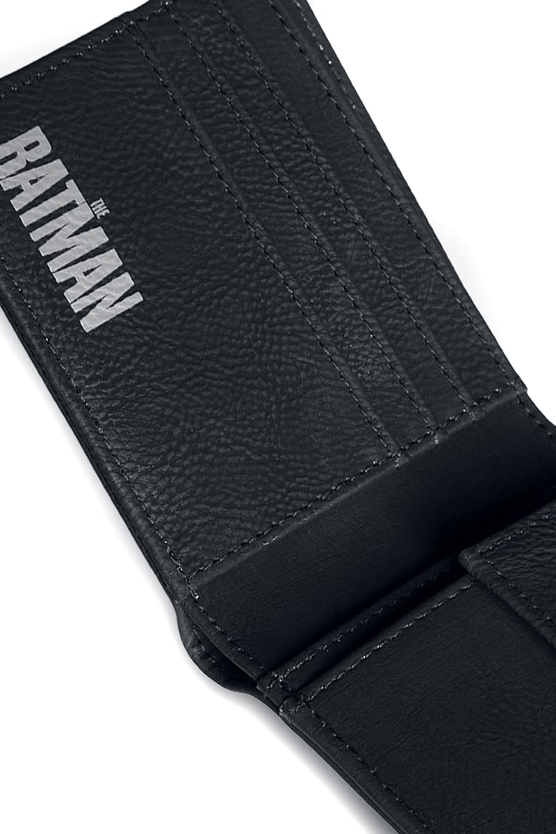 BATMAN Men's Logo Bifold Wallet Bi-Fold, Black, Standard Standard Black