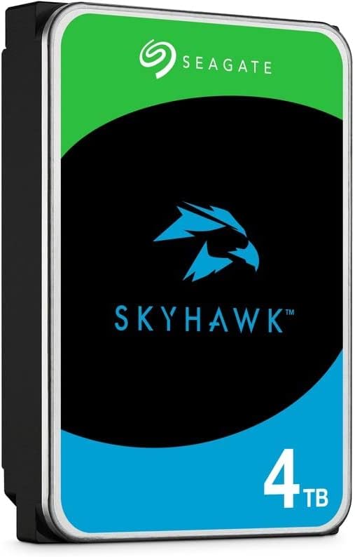 Seagate Skyhawk 4 TB, Video Internal Hard HDD – 3.5", SATA 6Gb/s, 256MB Cache, for DVR NVR Security Camera System, with in-house Rescue Services (ST4000VX016