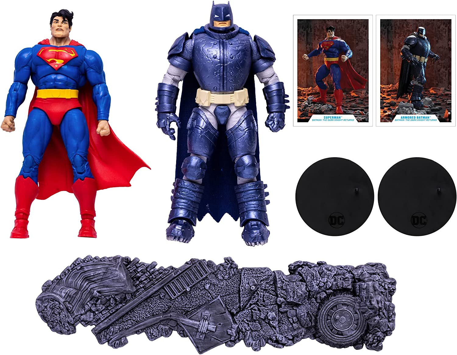 McFarlane TM15457, Figura de Accion Multipack, DC Superman vs Batman, Dark Knight Returns, Multicolor