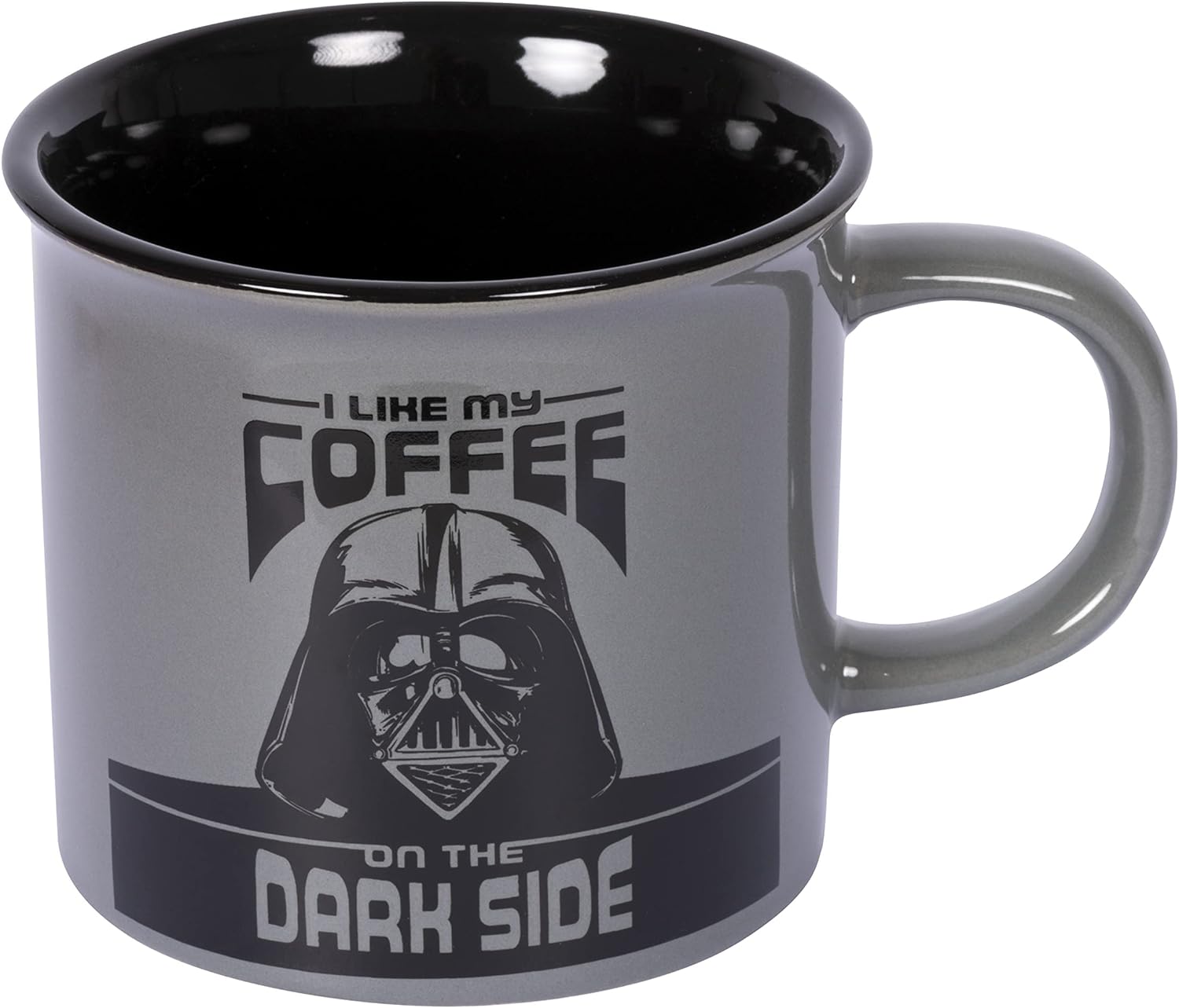Star Wars Darth Vader Mug and Keyring Set in Presentation Gift Box (Coffee Dark Side Design) 11oz Ceramic Campfire-Style Mug and Woven Key Fob - Official Merchandise