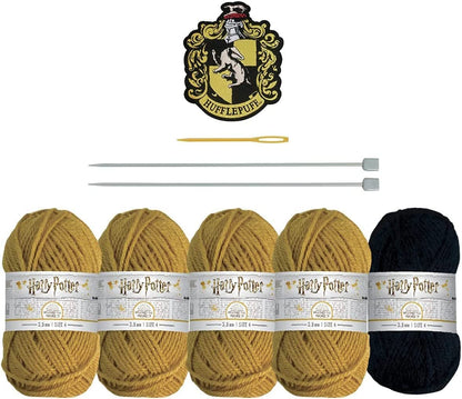 Harry Potter Knitting Set Loop Scarf - Hufflepuff Design