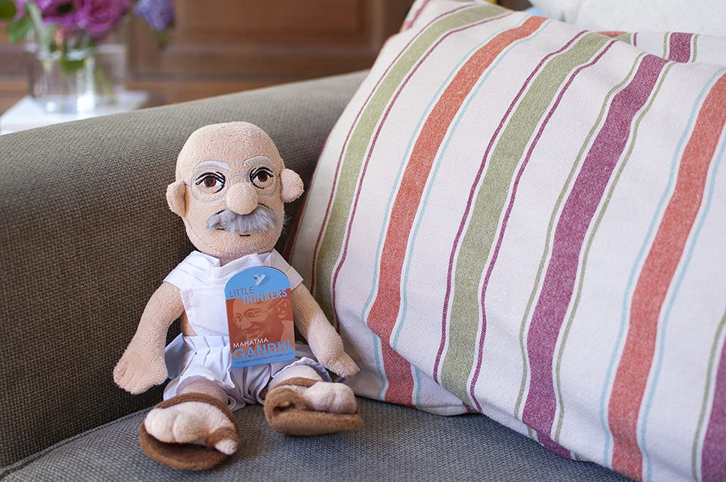 The Unemployed Philosophers Guild Mahatma Gandhi Little Thinker - 11" Plush Doll for Kids and Adults