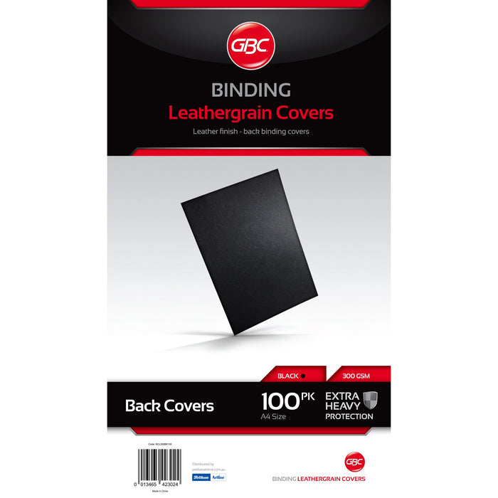 GBC Antelope Binding Covers Leather-look Plain A4 Black Ref CE040010