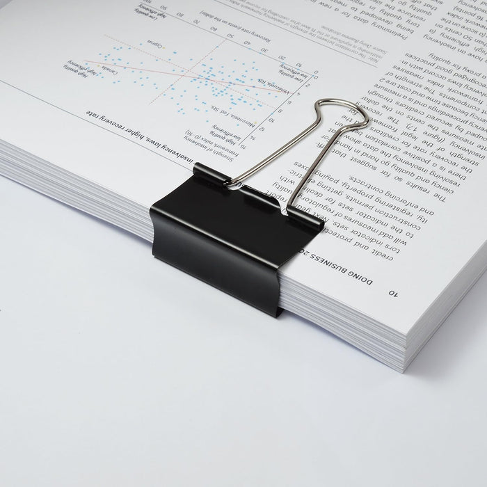 Rapesco FBC500B1 50 mm Foldback Clips, Black, Pack of 10