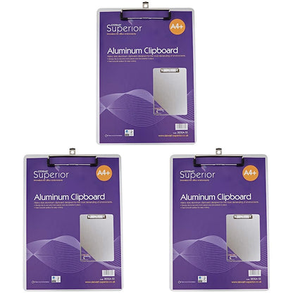 Stewart Superior 3230A-SS A4 Aluminium Clipboard with Heavy Duty Clip