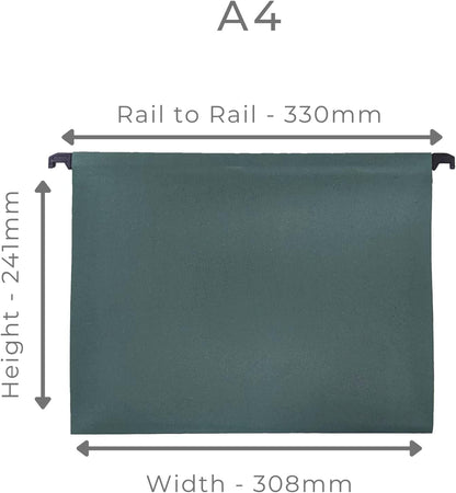 Cathedral Value A4 Manilla Suspension Files - Green (Pack of 10