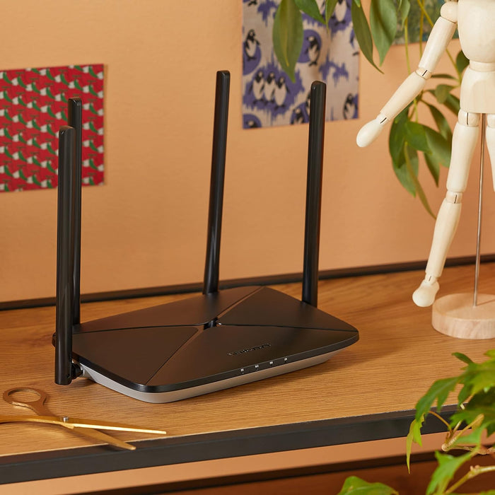 MERCUSYS AC1200 Wireless Dual Band Gigabit Router, Wi-Fi Speed Up to 867 Mbps/5 GHz + 300 Mbps/2.4 GHz, Reliably Connect up to 60 Devices, Ready for Smooth IPTV, Easy installation (AC12G) AC1200 Mbps Gigabit