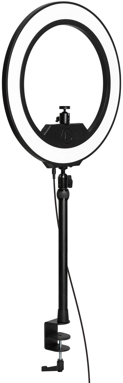 Elgato Ring Light - Premium 2500 lumens Light with desk clamp and ball mount for Streaming, TikTok, Instagram, Home Office, Temperature and Brightness app-adjustable on Mac, PC, iOS, Android Single