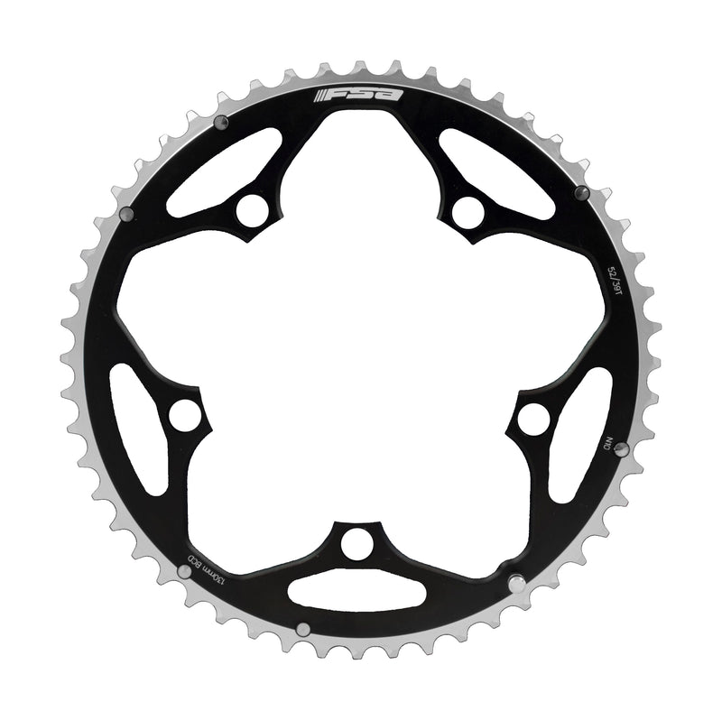 FSA Alloy Road Chainring (2x11, 130x53T, Black, 5h, 12mm Pin)