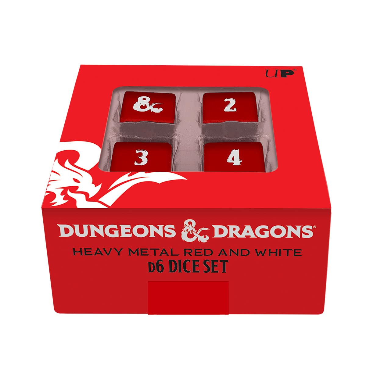 Dungeons & Dragons: Heavy Metal Red And White D20 Dice Set