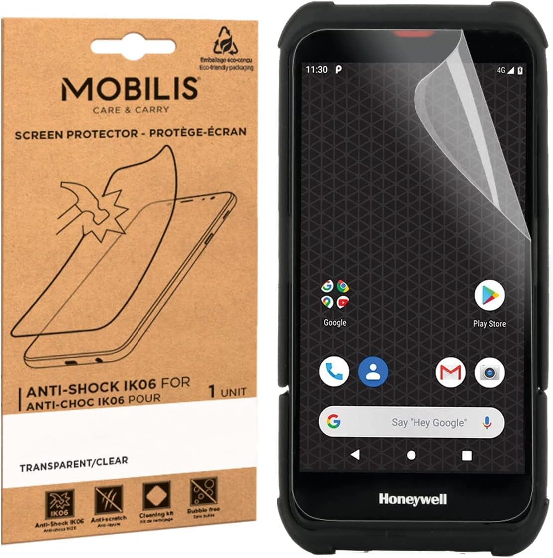 Mobilis Screen Protector for Honeywell EDA52 EDA56 EDA57, Unbreakable Screen Protector, Shockproof IK06 Rated, Easy Installation Bubble Free, Clear Finish