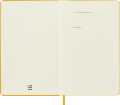 Moleskine Classic Ruled Plain Paper Notebook, Silk Hard Cover and Elastic Closure, Large Size, Colour Orange Yellow