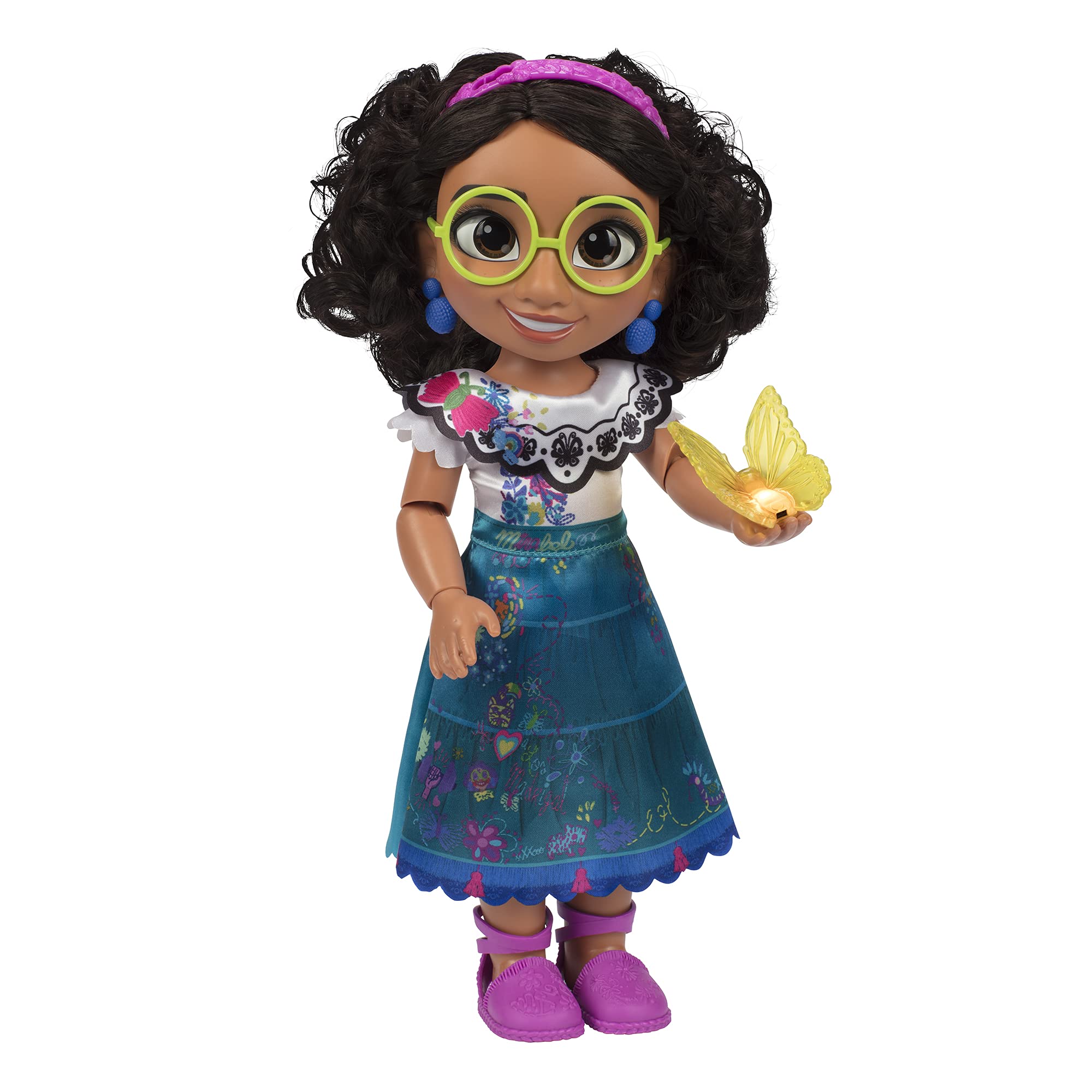 Disney Encanto Feature Mirabel Doll, Mirabel Says Over 15 Film-Inspired Phrases and Sings, Includes Mirabel Doll, Magic Glowing Butterfly and Bracelet For Added Play