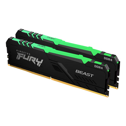 Kingston FURY Beast RGB 32GB (2x16GB) 3600MT/s DDR4 CL18 Desktop Memory Kit of 2 KF436C18BBAK2/32 32GB Kit of 2 3600MT/s 16Gbit