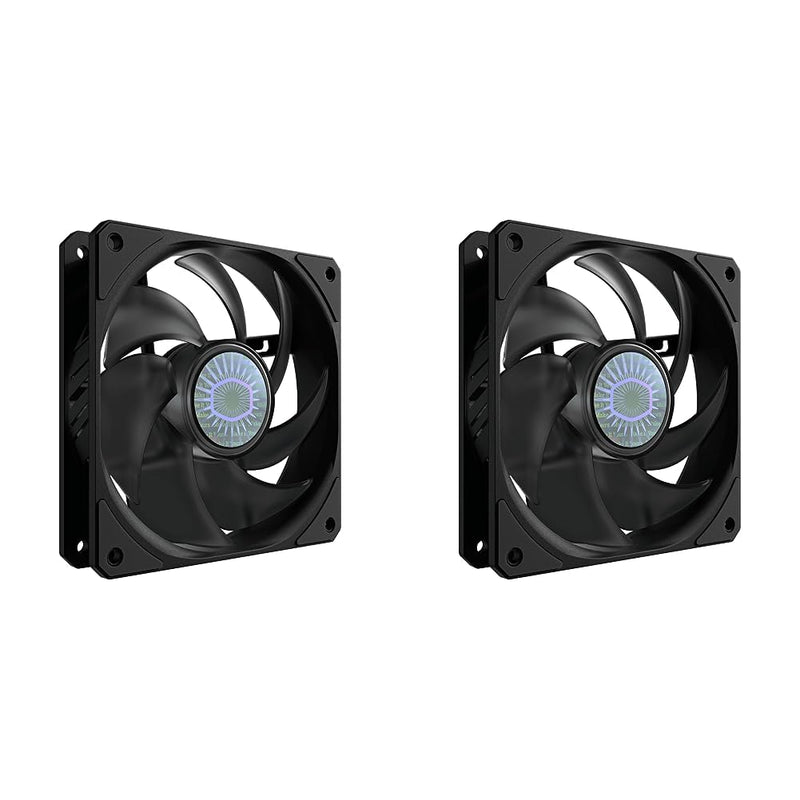 Cooler Master SickleFlow 120 Black Case & Cooling Fan - Improved Air Balance Blades, 62 CFM, 2.5 mmH2O, 8 to 27 dBA - Black (Pack of 2) Black 120 mm (Pack of 2)