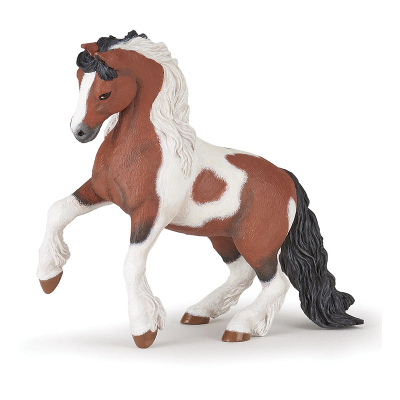PAPO Horses and Ponies Irish Cob Toy Figure, Brown/White (51558)
