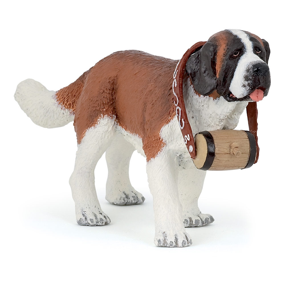 PAPO Dog and Cat Companions Saint Bernard Toy Figure, Brown/White (54009)