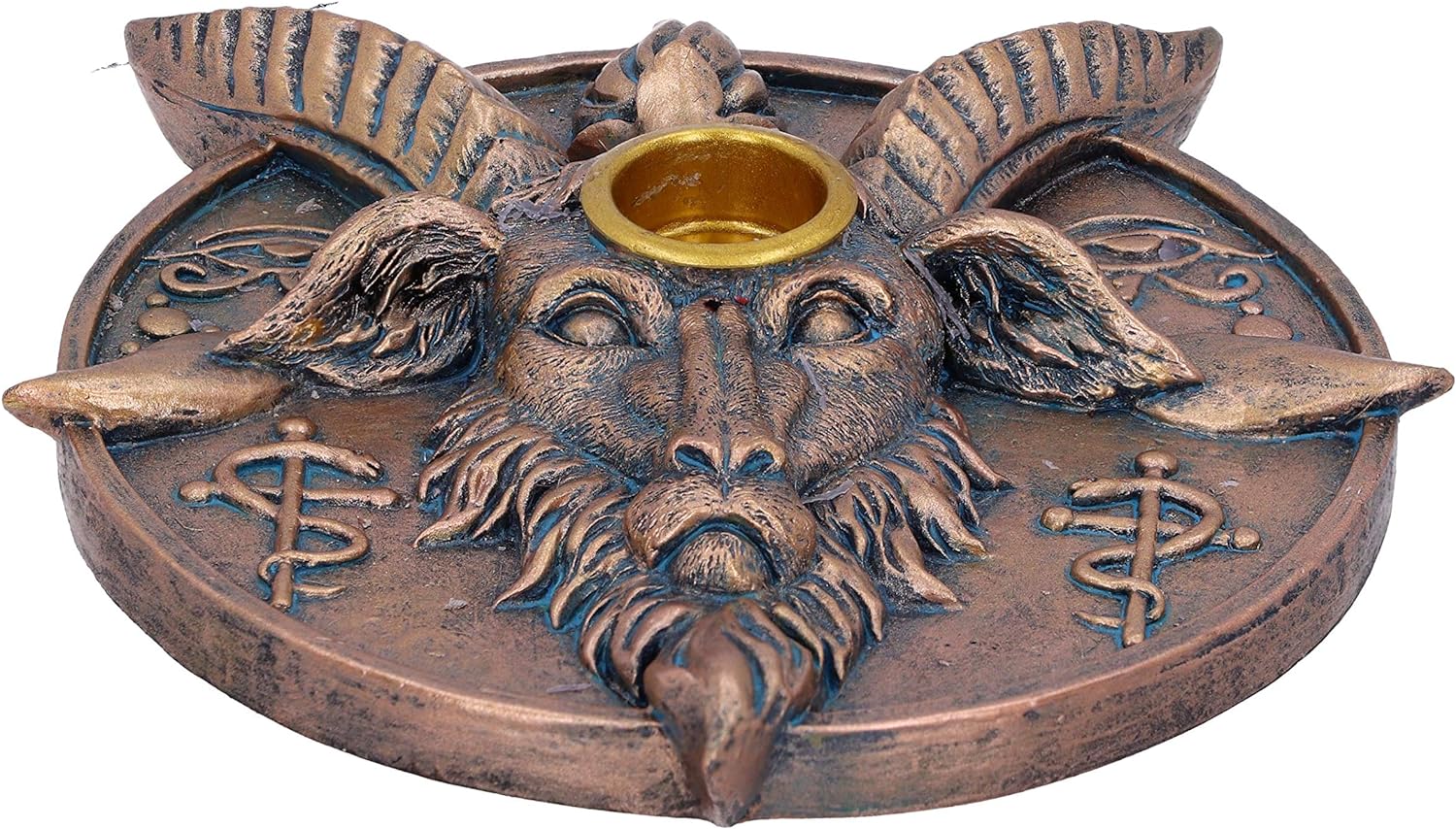 Baphomet`S Prayer Sabbatic Goat Incense Stick And Candle Holder
