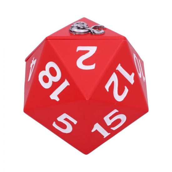 Nemesis Now Dungeons & Dragons D20 Dice Storage Box, 13.5cm, Resin, Red, Officially Licensed D&D Merchandise, D20 20 Sided Dice Box, Cast in the Finest Resin, Expertly Hand-Painted