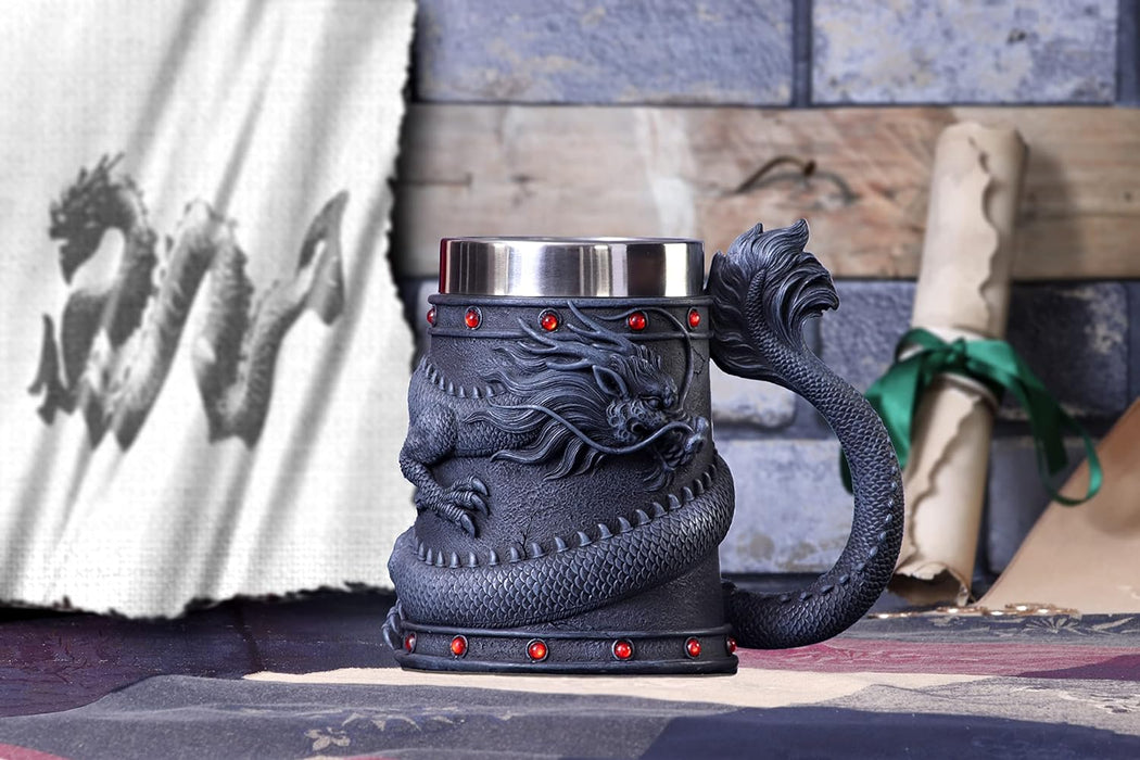 Nemesis Now Dragon Coil Tankard, Grey, 16cm