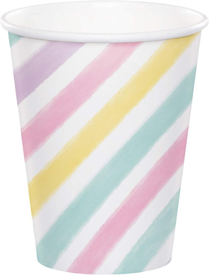 Creative Party PC329301 Unicorn Theme Striped Paper Cups - 8 Pcs 8 Count (Pack of 1)