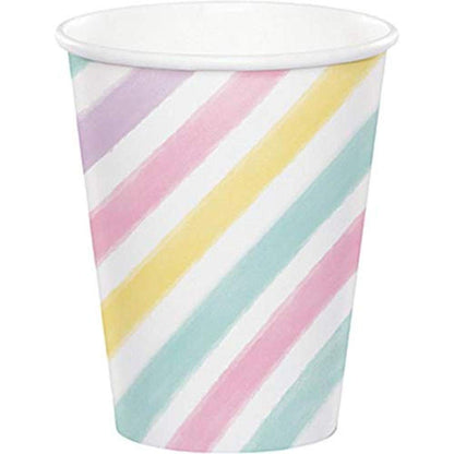 Creative Party PC329301 Unicorn Theme Striped Paper Cups - 8 Pcs 8 Count (Pack of 1)