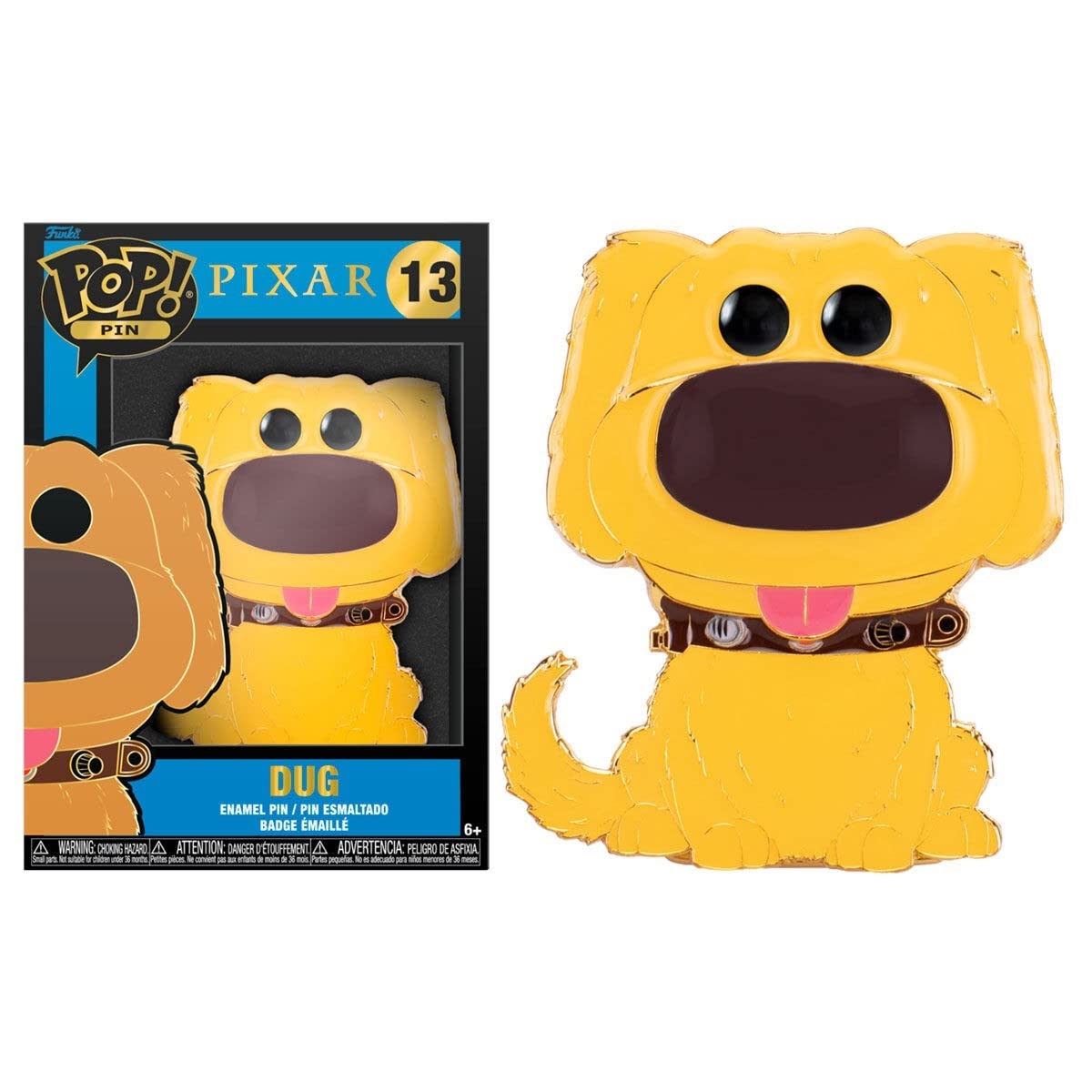 Funko Funko Large Pop! Enamel Pin - Dug - Disney Pixar: UP - Dug Group - Disney Pixar: up Enamel Pins - Cute Collectable Novelty Brooch - for Backpacks & Bags - Gift Idea - Official Merchandise