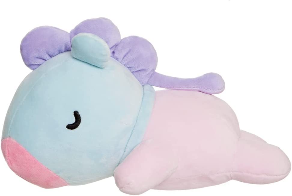 AURORA 61445 AURORA-BT21 Official Merchandise, MANG Baby Mini Pillow Cushion, Soft Toy, Blue & Purple