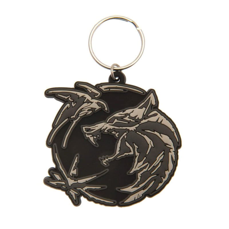 Pyramid International The Witcher Keyring (Wolf Swallow Star Design), Rubber Fob 4.5 x 6cm - Official Merchandise