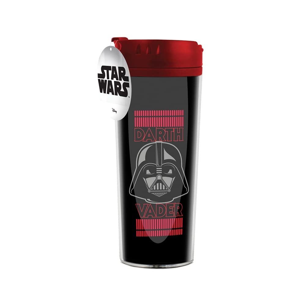 Star Wars Metal Travel Mug (Darth Vader Design) 16oz - Official Merchandise Multicolored Standard