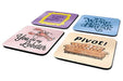 FRIENDS Zitate Unisex Standard Cork Coasters,Purple / Blue / Pink Multicolour Standard