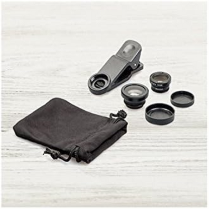 Thumbs Up 3-in-1 Lens Set with Wide Angle/Macro/Fish Eye Lens, Black