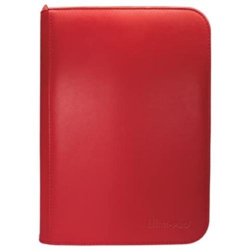Ultra PRO - Vivid 4-Pocket Zippered PRO-Binder: (Red) Protect Up to 160 Collectible Trading Cards, Sports Cards or Valuable Gaming Cards, Ultimate card Protection