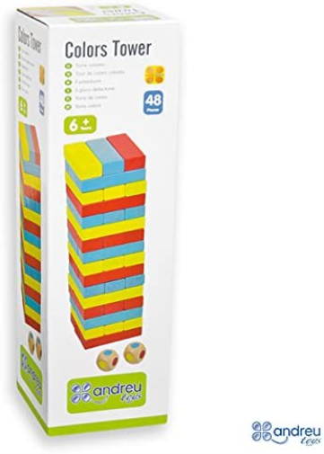 Andreu Toys 16215 Colors Tower, Multicolour, 8 x 8 x 27 cm