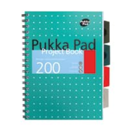 Pukka Pad Metallic Cover Wirebound Project Book A4+ (Pack of 3