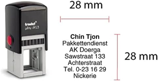Trodat Printy 4923 -Self Inking Stamp - Customizable Stamp - 6 lines - Textplate Dimensions 30 x 30 mm (Noir - Black