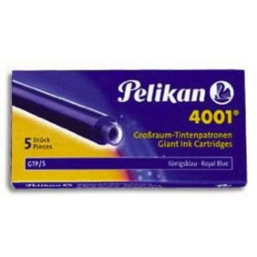 Pelikan 4001 310748 Ink Cartridge 5 Cartridges in Folding Box Royal Blue 5 Count (Pack of 1) royal