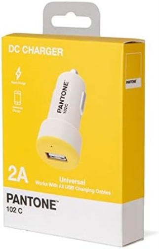 Celly PTDC1USBY Pantone Car Charger, Turbo Charge, 24V, 2.1A Output