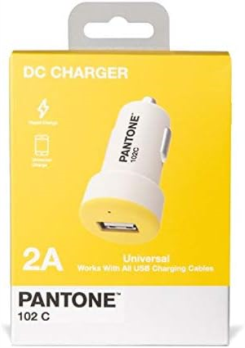 Celly PTDC1USBY Pantone Car Charger, Turbo Charge, 24V, 2.1A Output