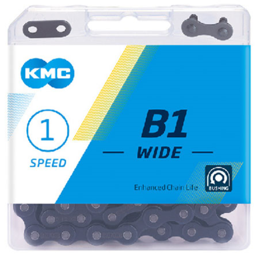 KMC Unisex's B1 Catena Singola velocità, Nero, Larga (1/8"