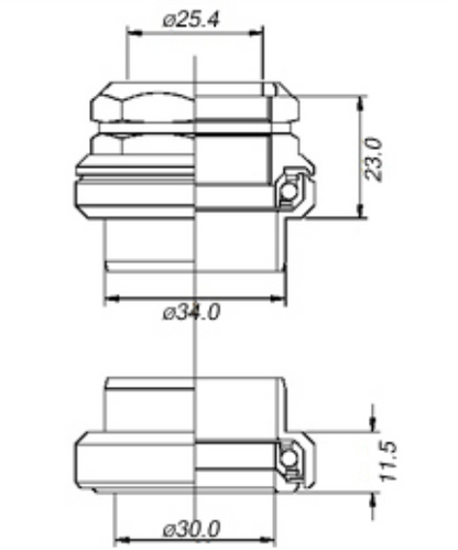 Tange-Seiki: Falcon FL270C Threaded Headset. 1 1/8"-SILVER -1 1/8" 1 1/8"
