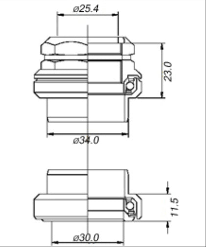 Tange-Seiki: Falcon FL270C Threaded Headset. 1 1/8"-SILVER -1 1/8" 1 1/8"