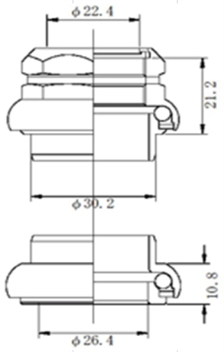 Tange-Seiki: Passage 32 Threaded Headset. 1"-SILVER -1"