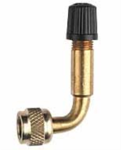 Weldtite 5013 Schrader valve extension type 90 degrees Bend, Silver