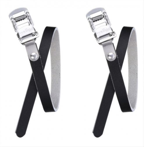 Wellgo W-5 Leather Toe Clip Straps (Pair) - Brown